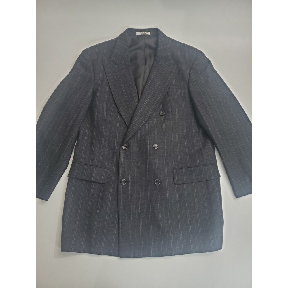 Hugo Boss Men's Long‎ Sleeve Wool Button Striped Blazer Jacket, 44L